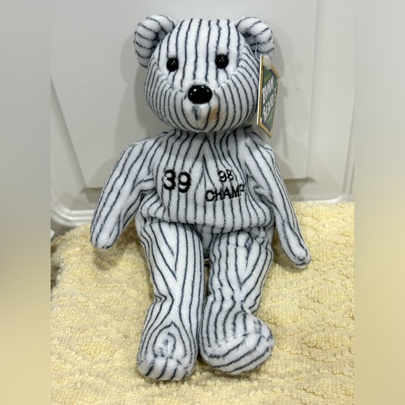 Set of 3 Bamm Beano's Bears 1998 Striped White - Picture 9 of 13